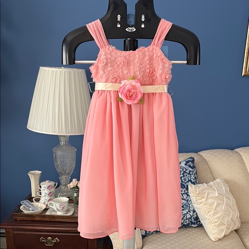 Pink Floral Kids Dress